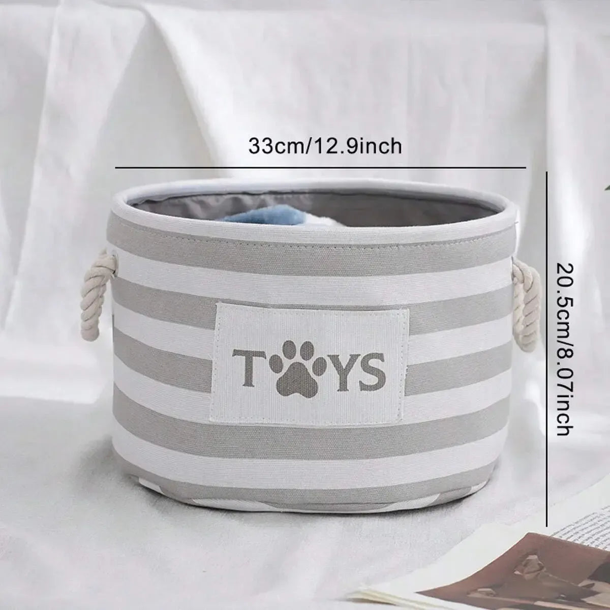 Black Felt Dog Toy Storage Basket