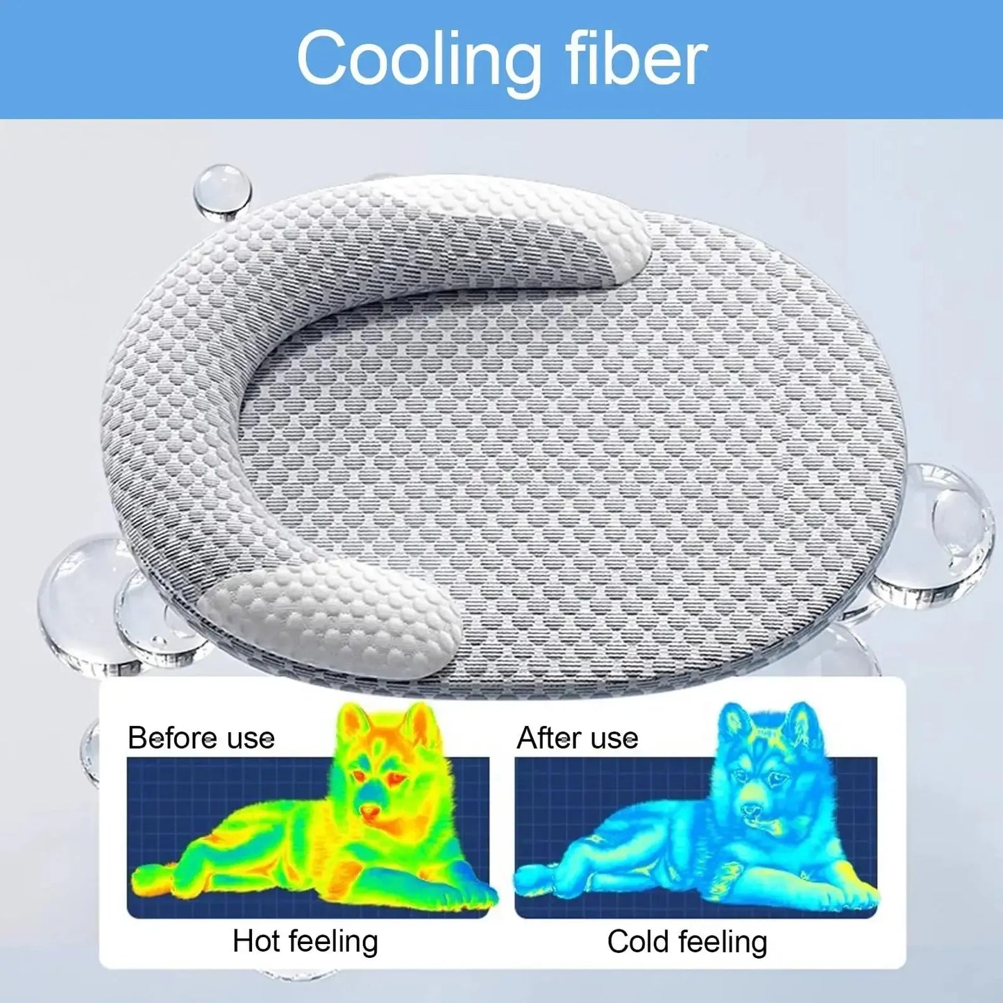 Breathable Orthopedic Dog Cooling Pad with Pillow for Crates, Floors, and Travel