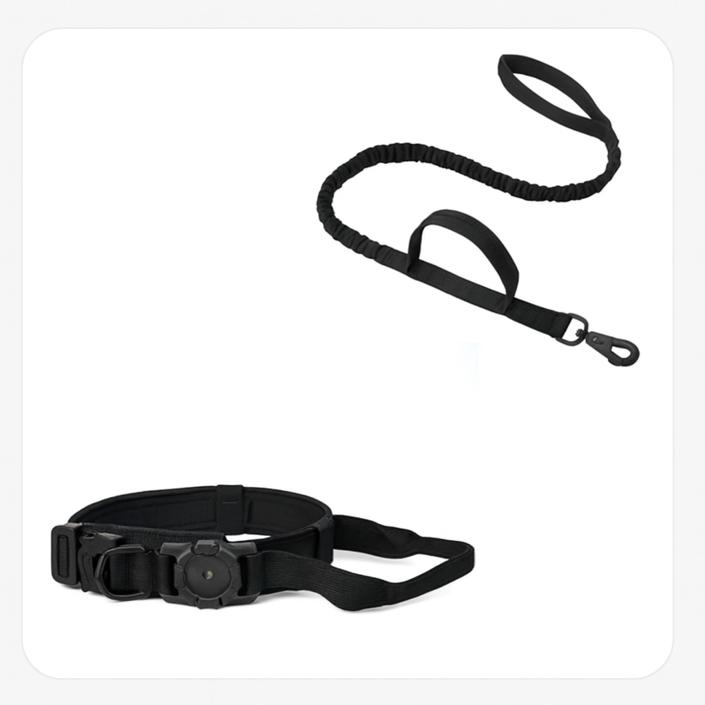 Tactical AirTag Dog Collar with Handle for GPS Tracking