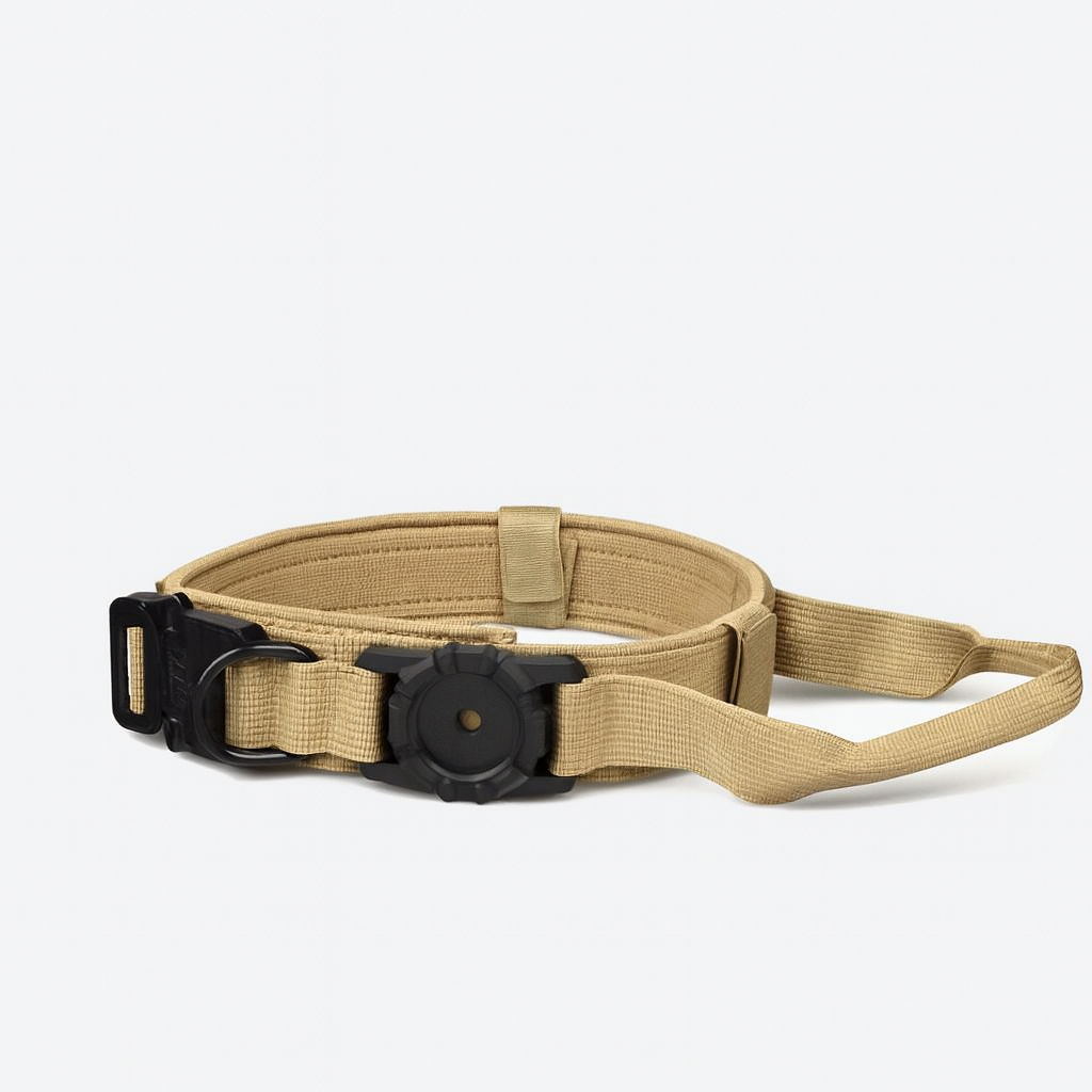 Tactical AirTag Dog Collar with Handle for GPS Tracking