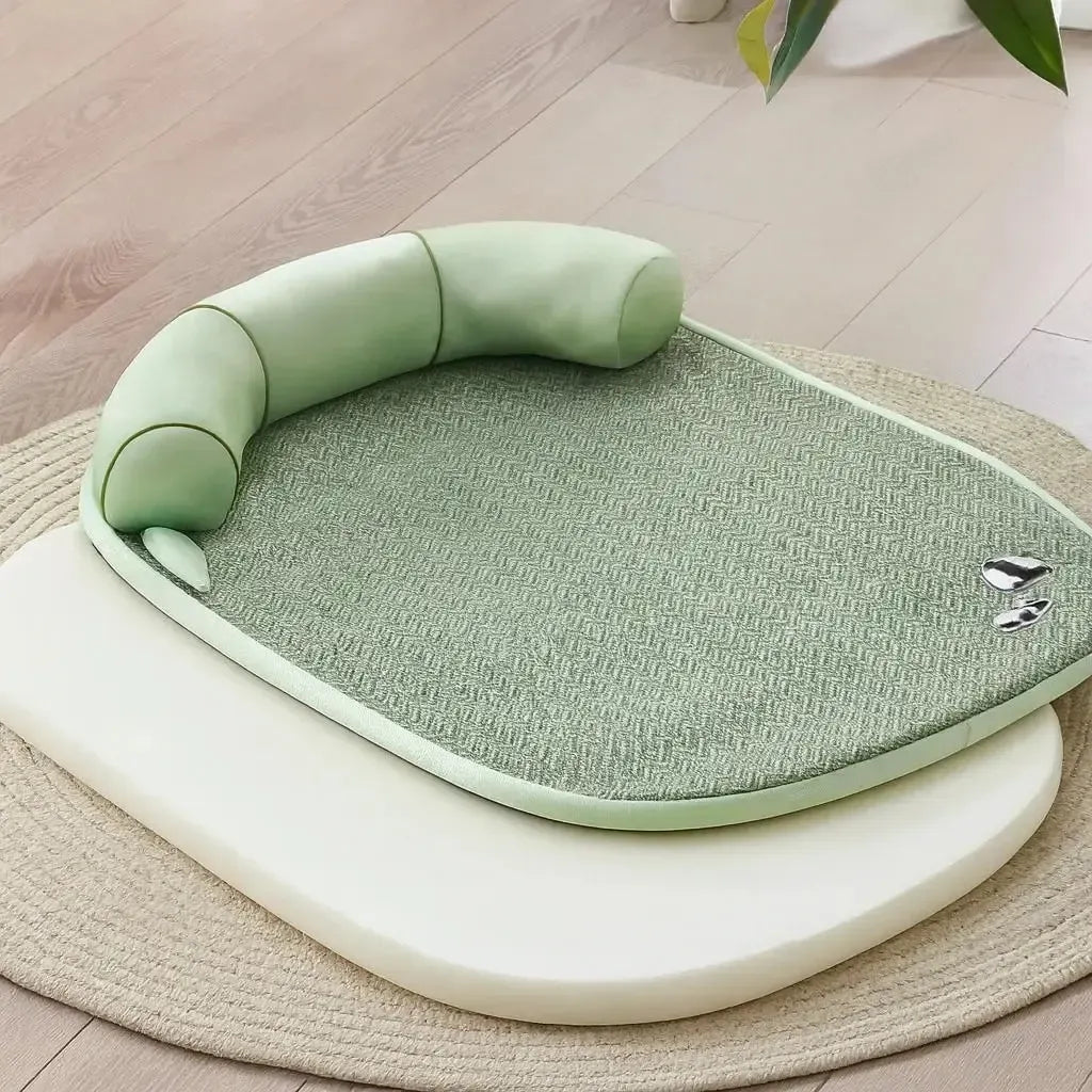 Cooling Washable Dog Bed With Pillow Support
