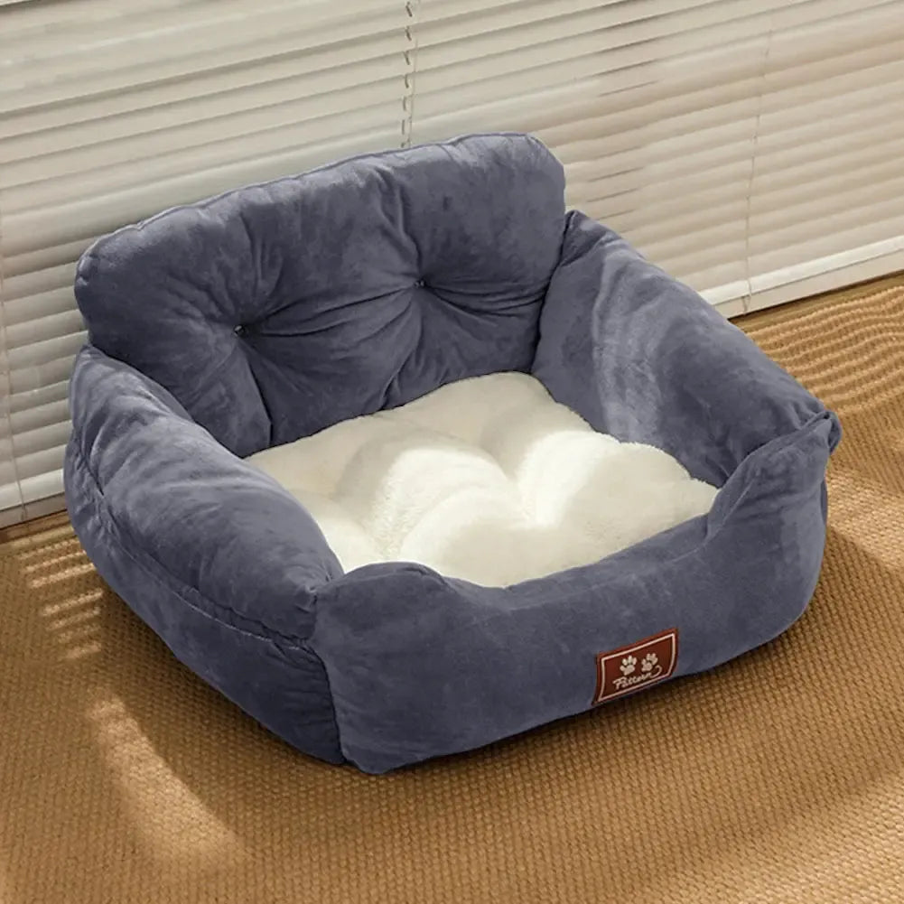 Dog Car Seat Bed Washable Travel with Straps & Pockets