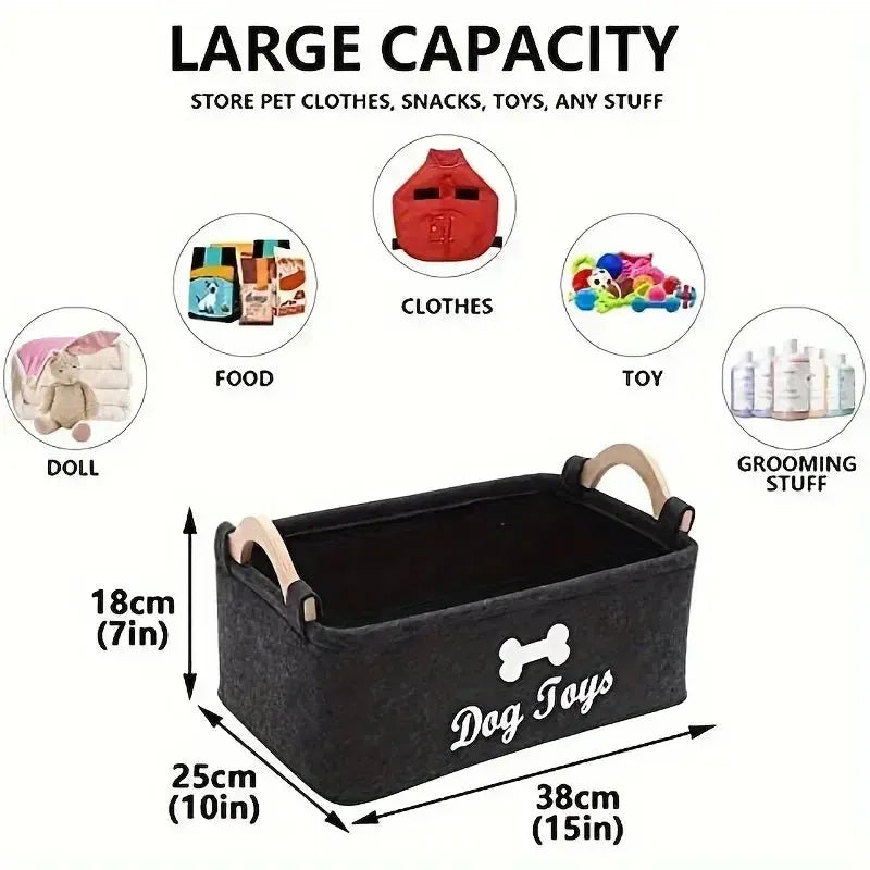 Dog Toy Box Felt Storage – Strong & Stylish Design