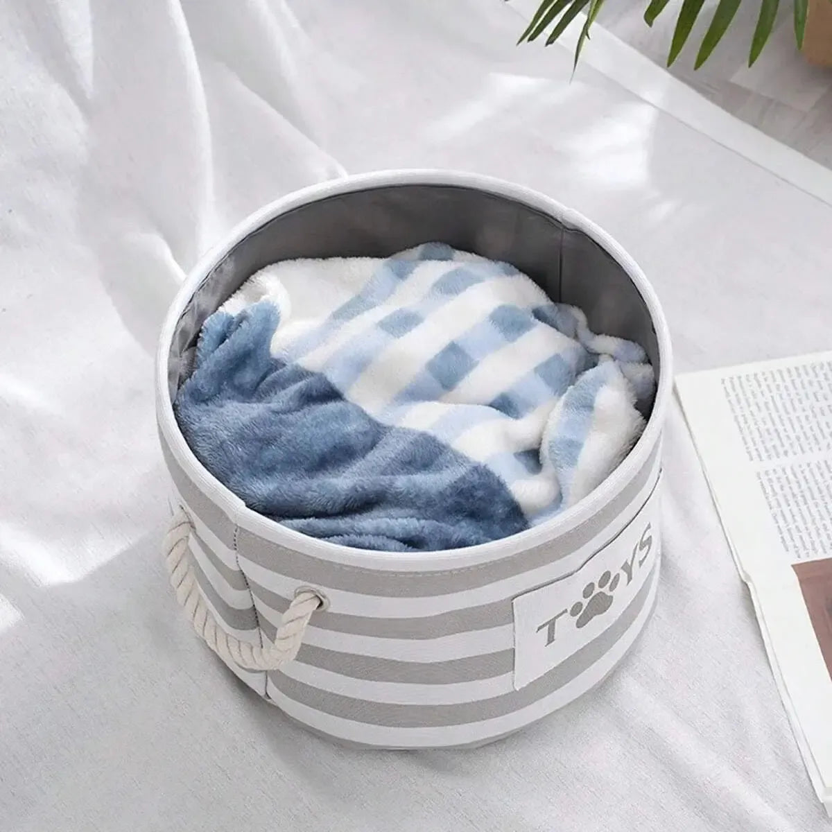 Dog Toy Storage Basket – Foldable With Handles