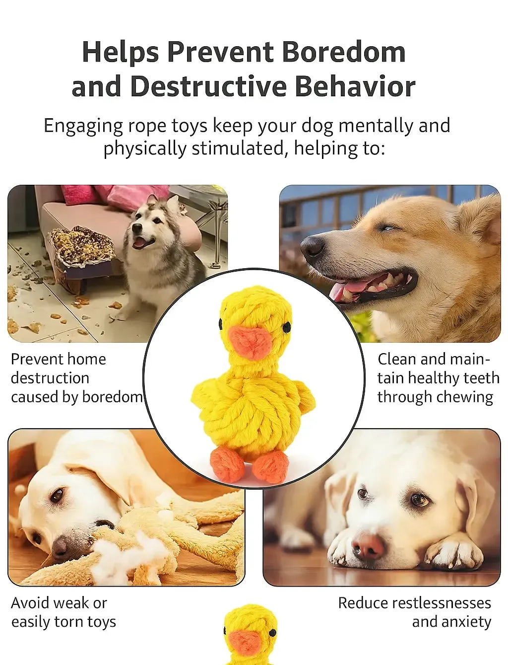 Duck Rope Chew Toy for Dogs