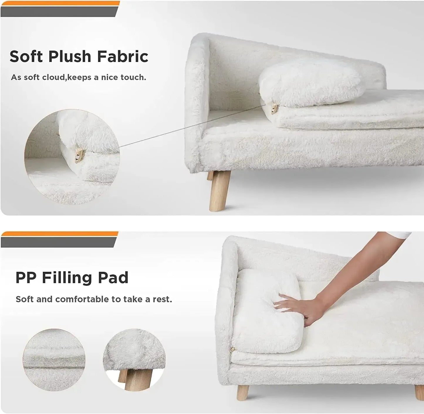 Elevated Small Dog Sofa Bed | With Orthopedic Cushion & Waterproof Cover