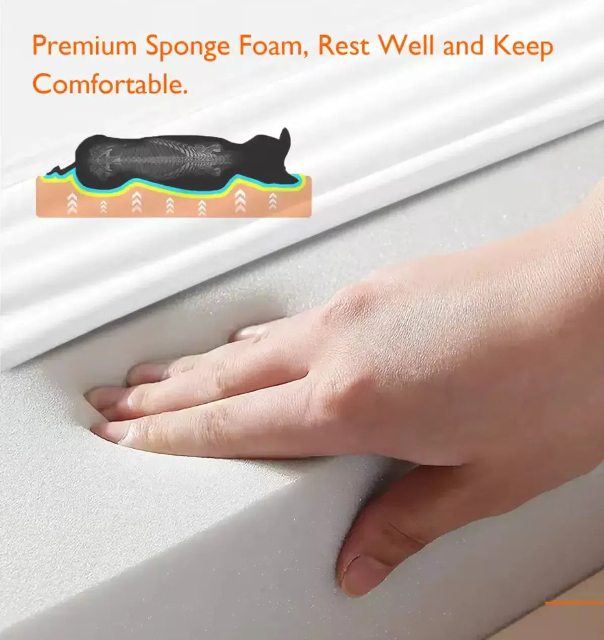 Extra Large Orthopedic Waterproof Dog Bed Washable Bolster