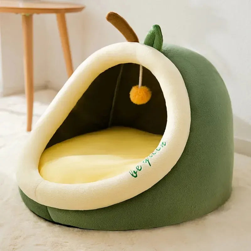 Foldable Cotton Cave Dog Bed With Washable Cushion