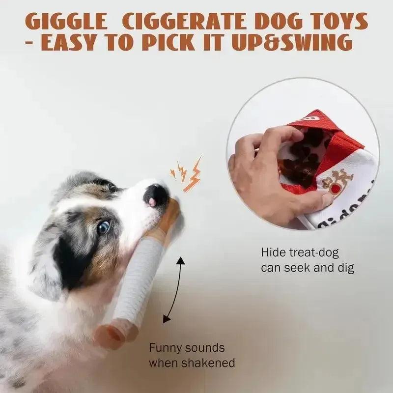 Funny Plush Cigarette Dog Toy Set