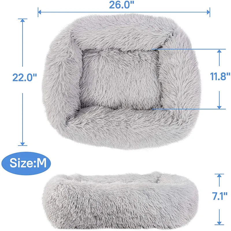Luxury Washable Calming Dog Bed For Anxiety Relief