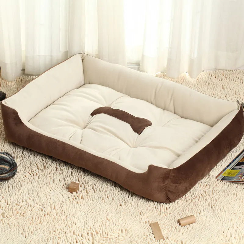 Dog Sofa Bed Cotton Washable with Anti-Slip Base