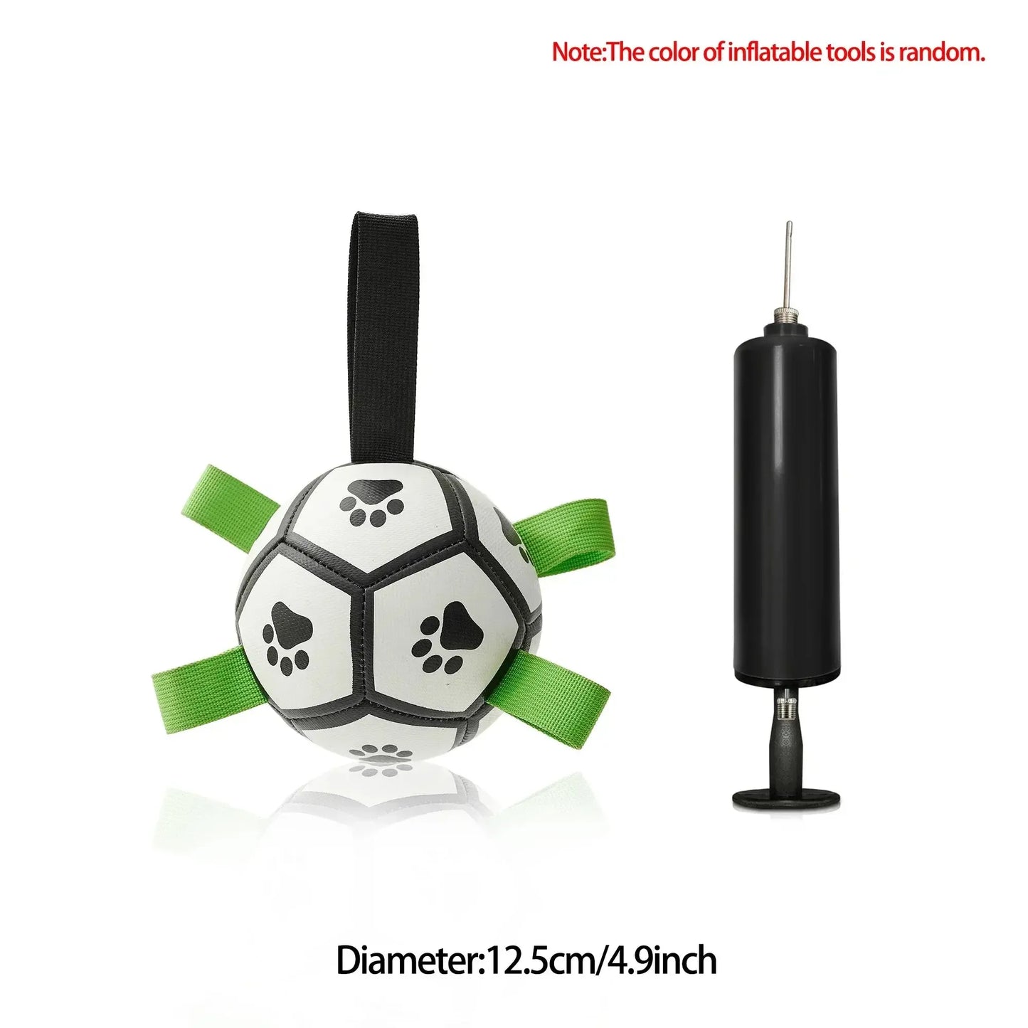 Interactive Dog Soccer Ball with Straps for Tug and Fetch