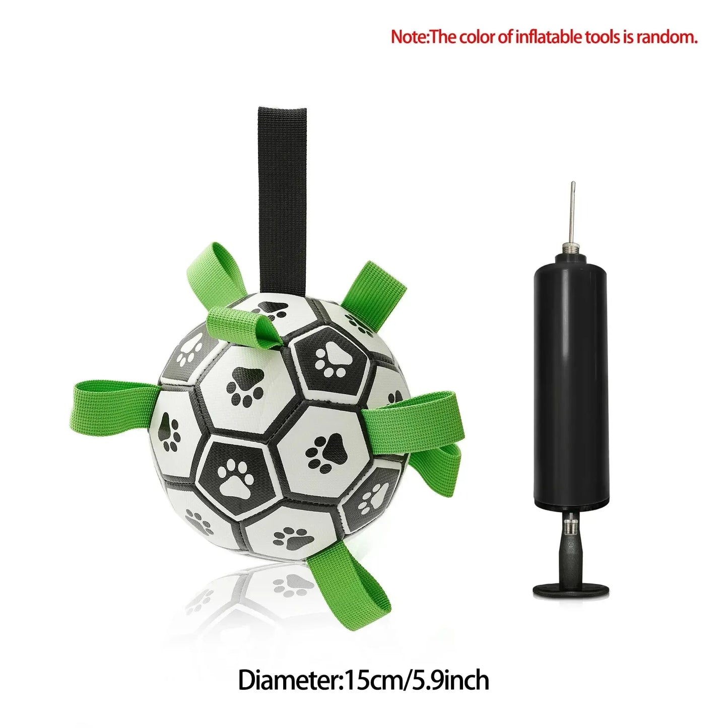 Interactive Dog Soccer Ball with Straps for Tug and Fetch