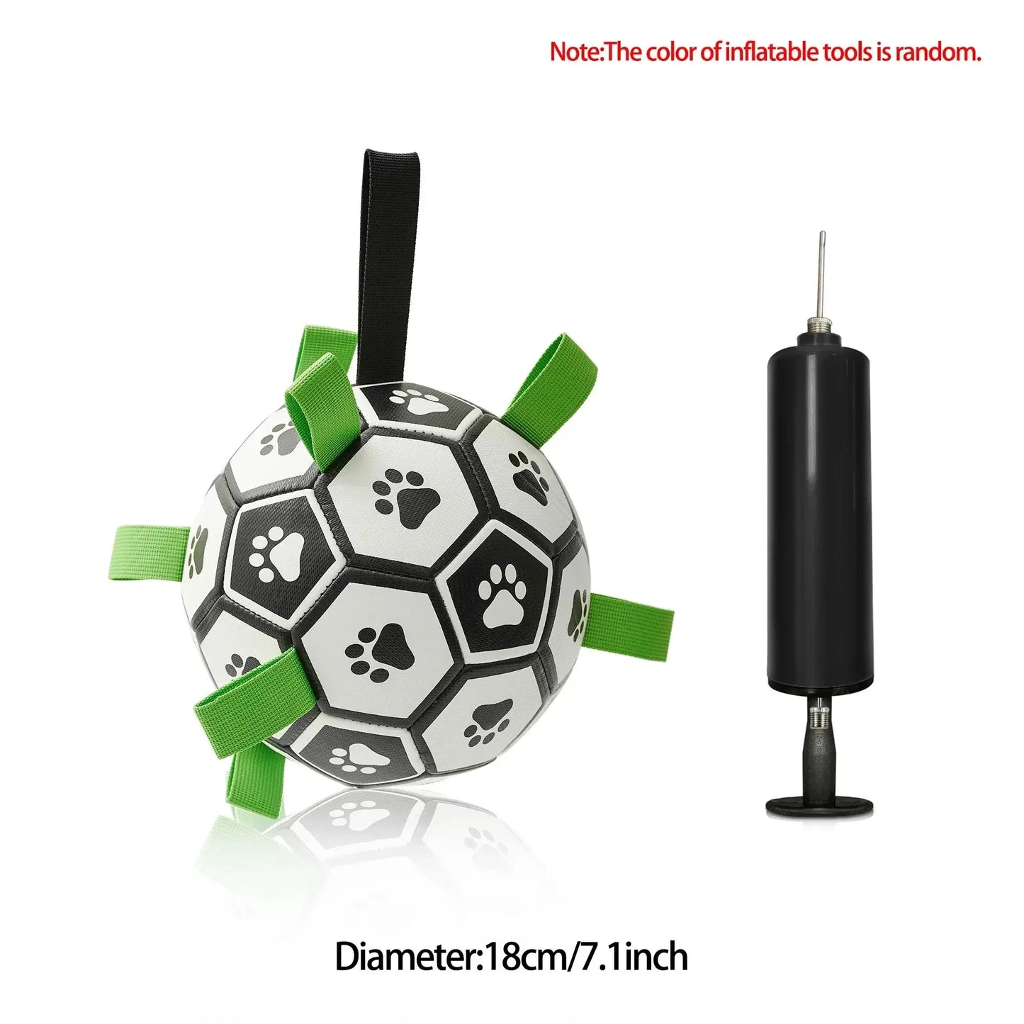 Interactive Dog Soccer Ball with Straps for Tug and Fetch