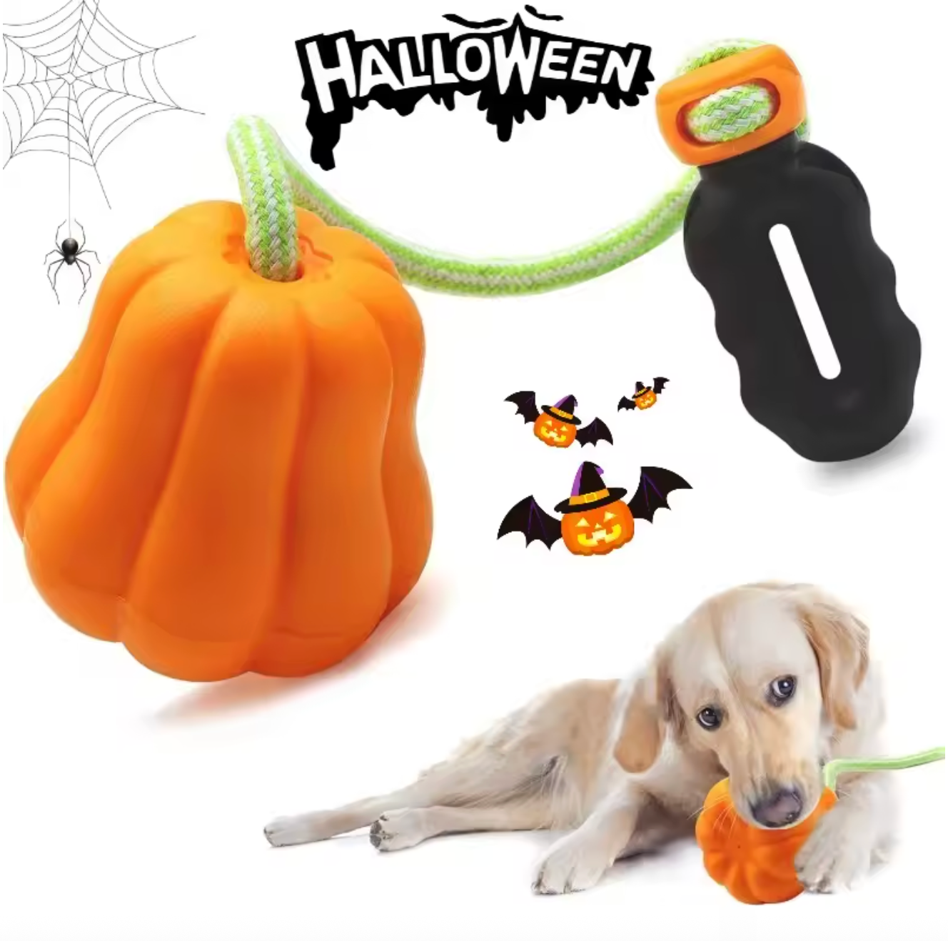 Halloween Dog Toy – Big Pumpkin Squeaky Chew Toy