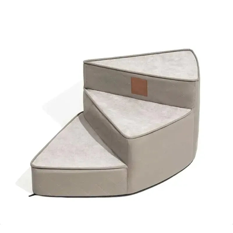 Luxury faux leather dog stairs with non-slip base
