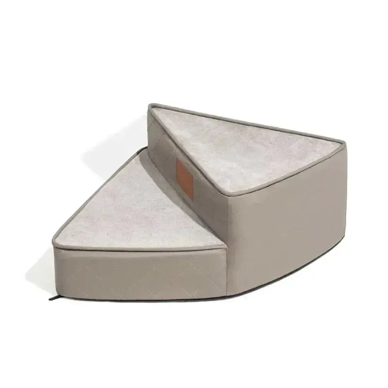 Luxury faux leather dog stairs with non-slip base