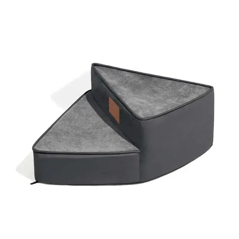 Luxury faux leather dog stairs with non-slip base