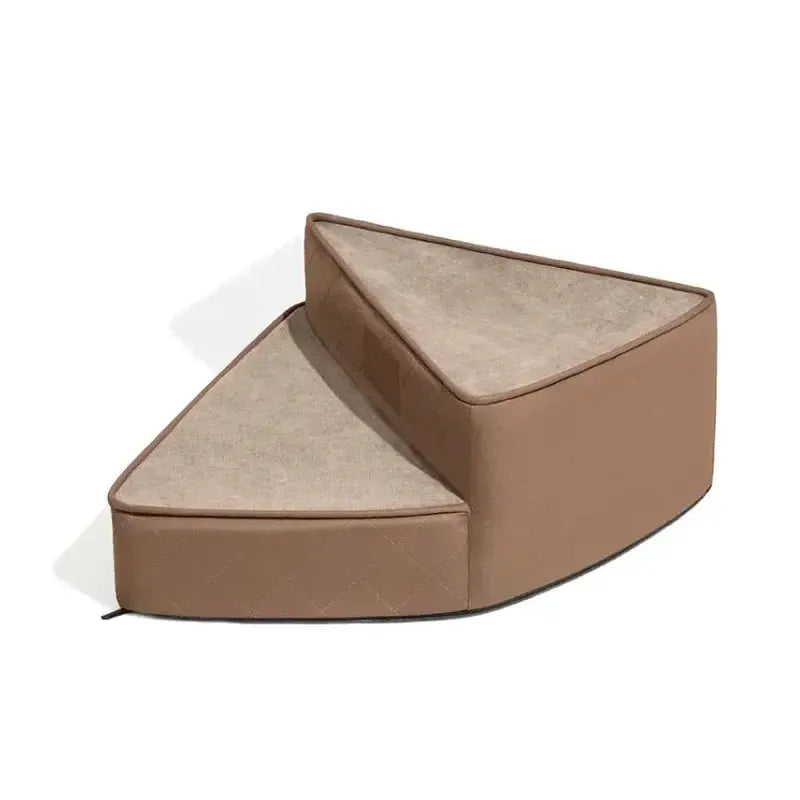 Luxury faux leather dog stairs with non-slip base