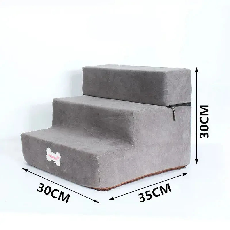 Memory foam dog stairs with non-slip base