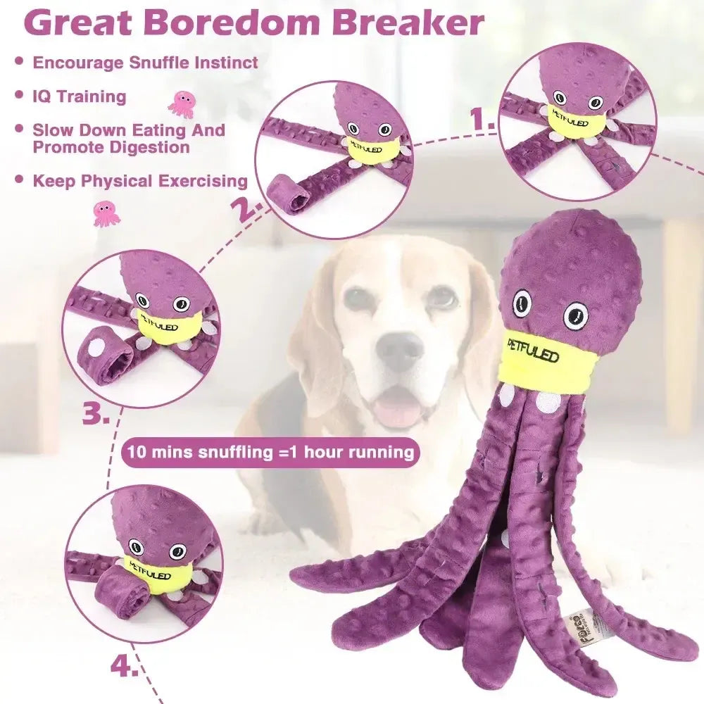 Octopus Snuffle Toy for Dogs – Interactive Puzzle & Slow Feeder
