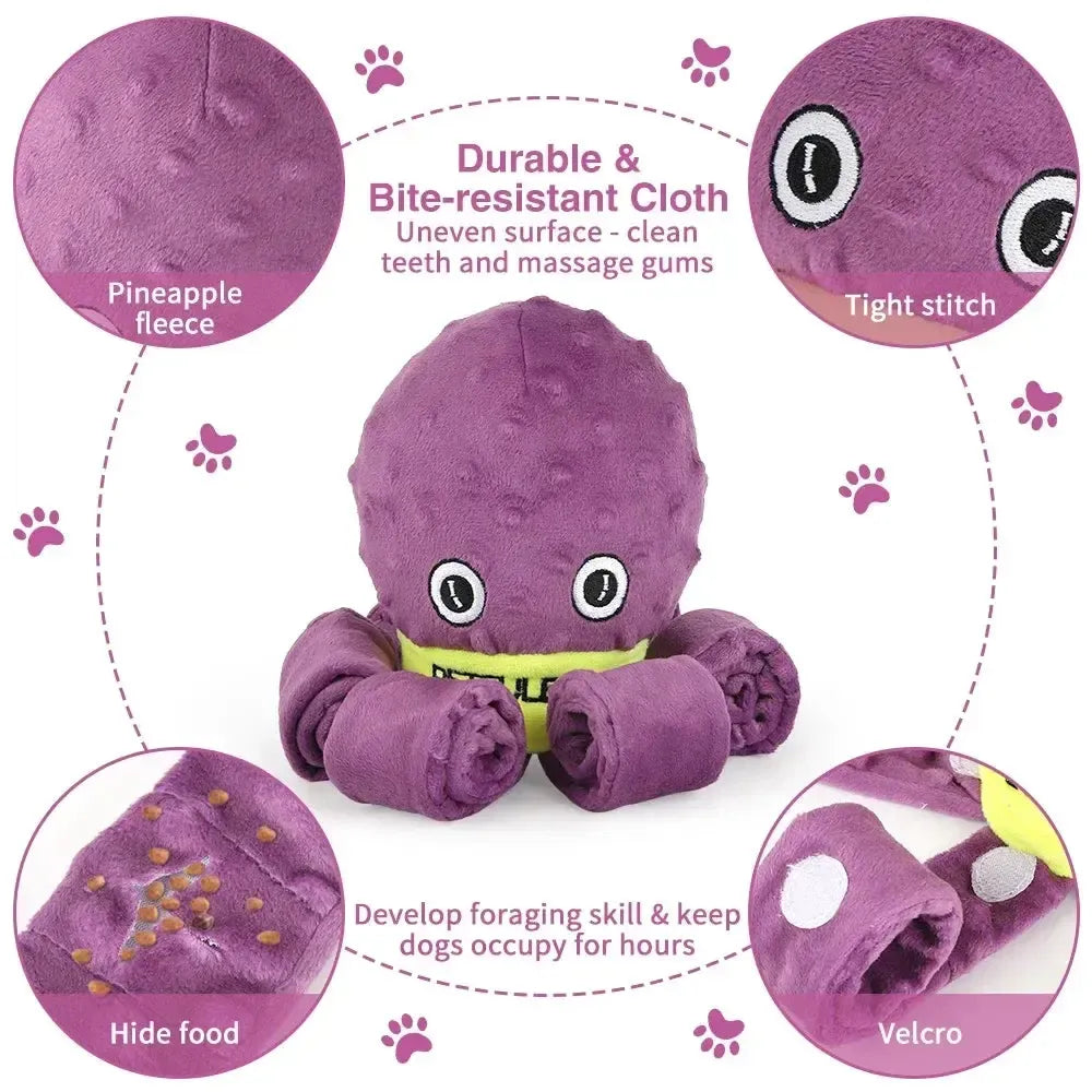 Octopus Snuffle Toy for Dogs – Interactive Puzzle & Slow Feeder