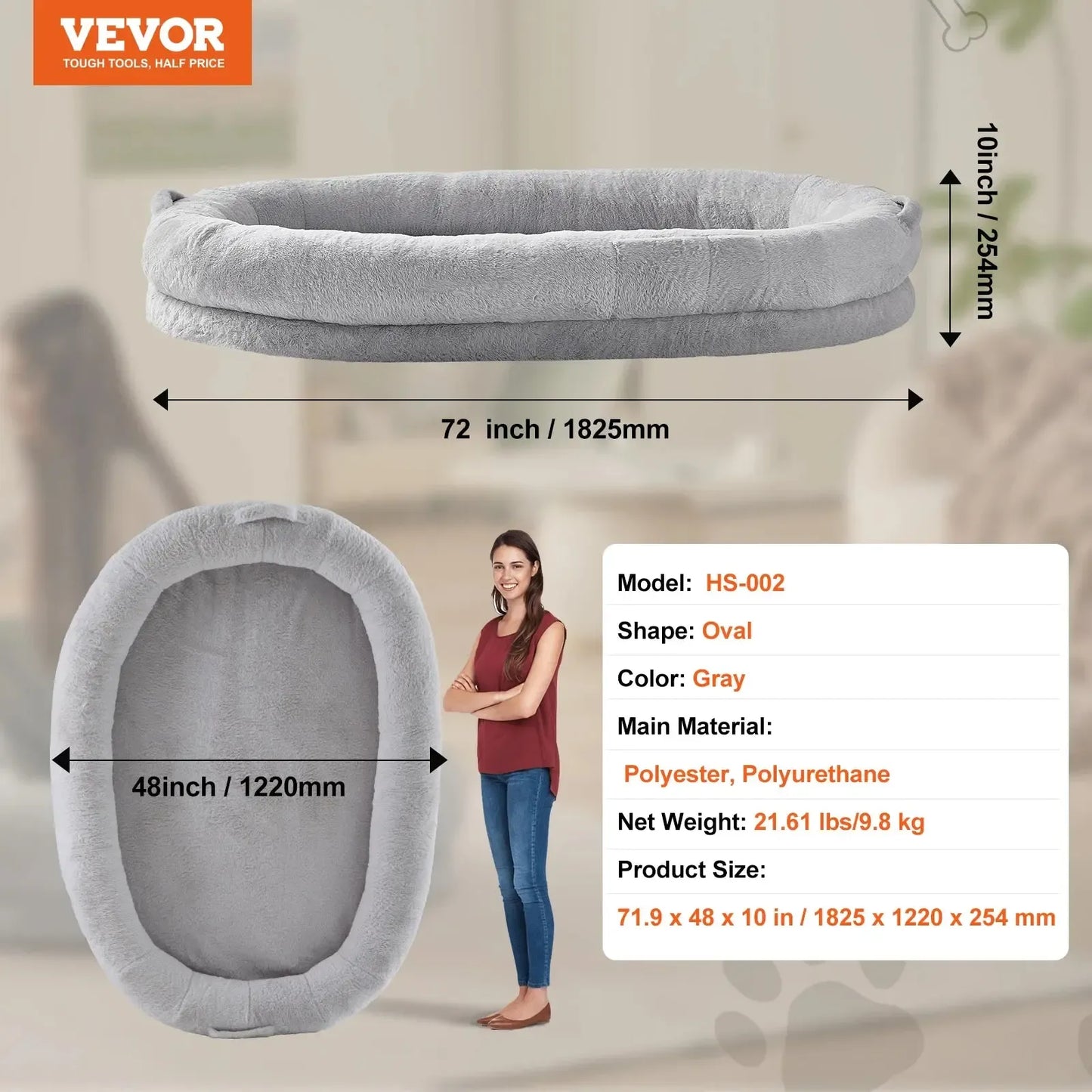 Orthopedic Washable Human Dog Bed For Adults And Large Dogs