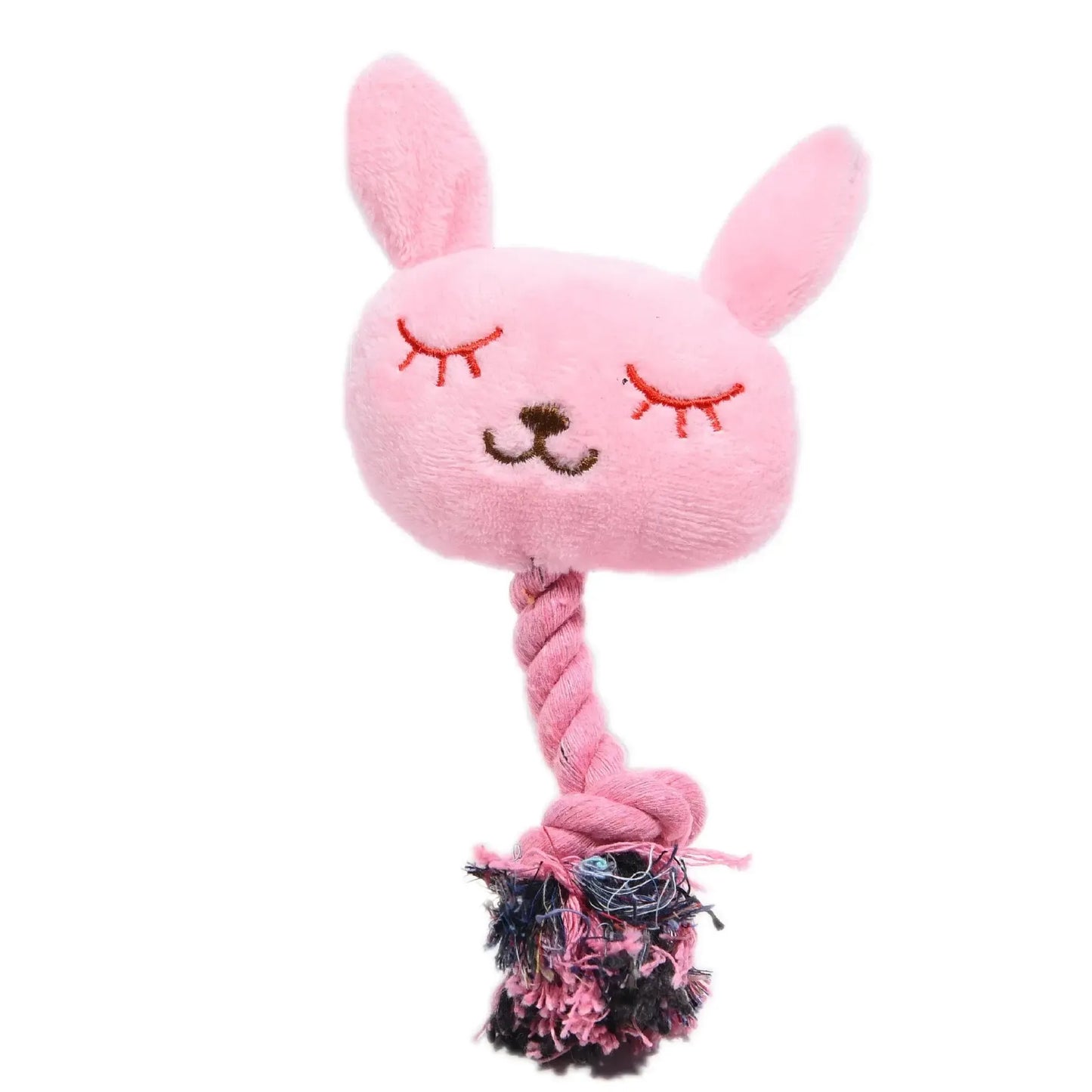 Plush Squeaky Rope Dog Toy – 17cm Puppy Chew Toy