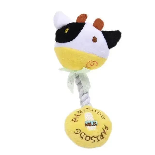 Plush Squeaky Rope Dog Toy – 17cm Puppy Chew Toy