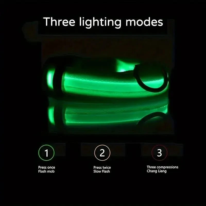 Reflective LED Dog Collar – Waterproof, Adjustable & Bright