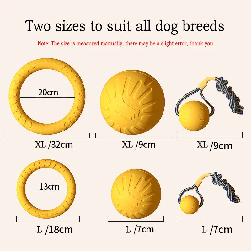 Durable Dog Toy Set – Flying Disc, Ball, Tug & Pull Ring