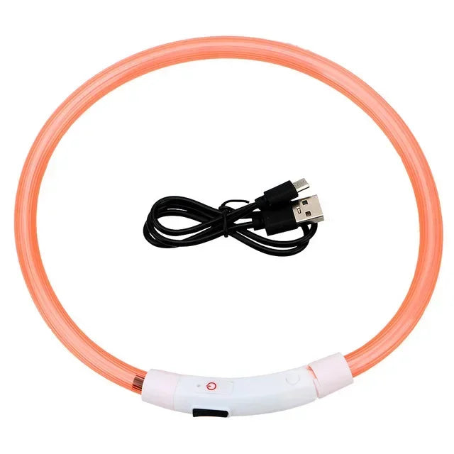USB Rechargeable LED Dog Collar – Adjustable Glow & Cut-to-Fit