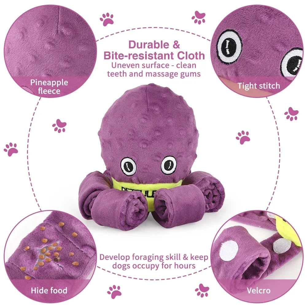 Octopus Snuffle Toy for Dogs – Interactive Puzzle & Slow Feeder