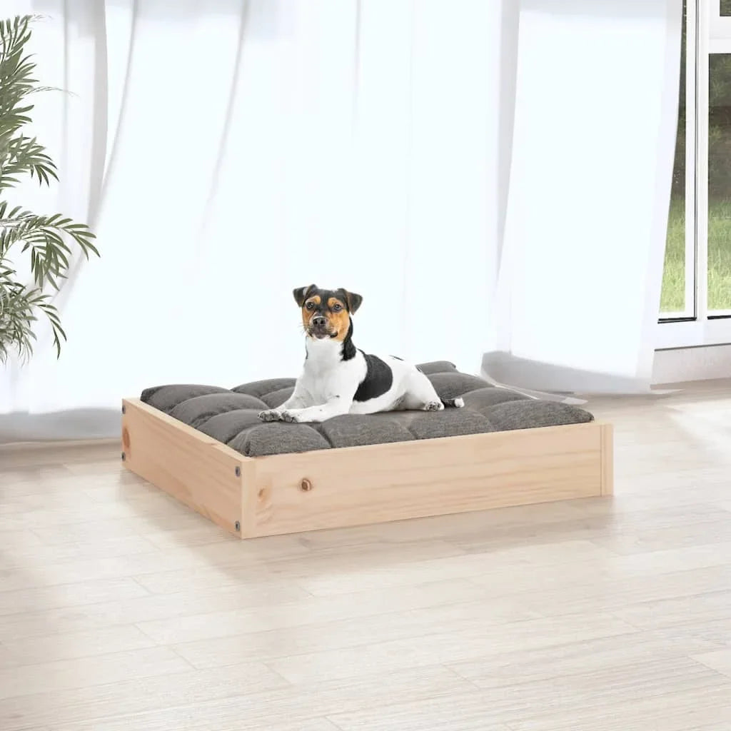 Minimalist Pine Wood Dog Bed Frame for Puppies and Small Breeds