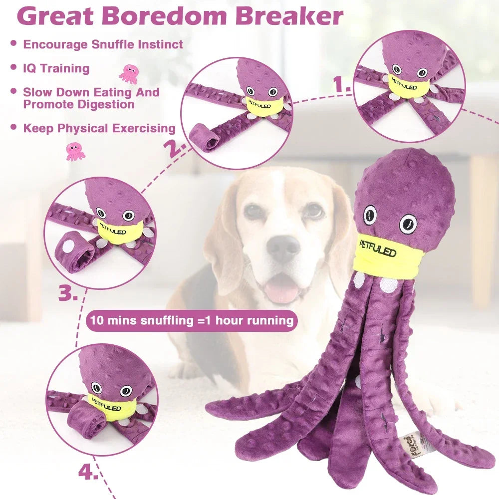Octopus Snuffle Toy for Dogs – Interactive Puzzle & Slow Feeder