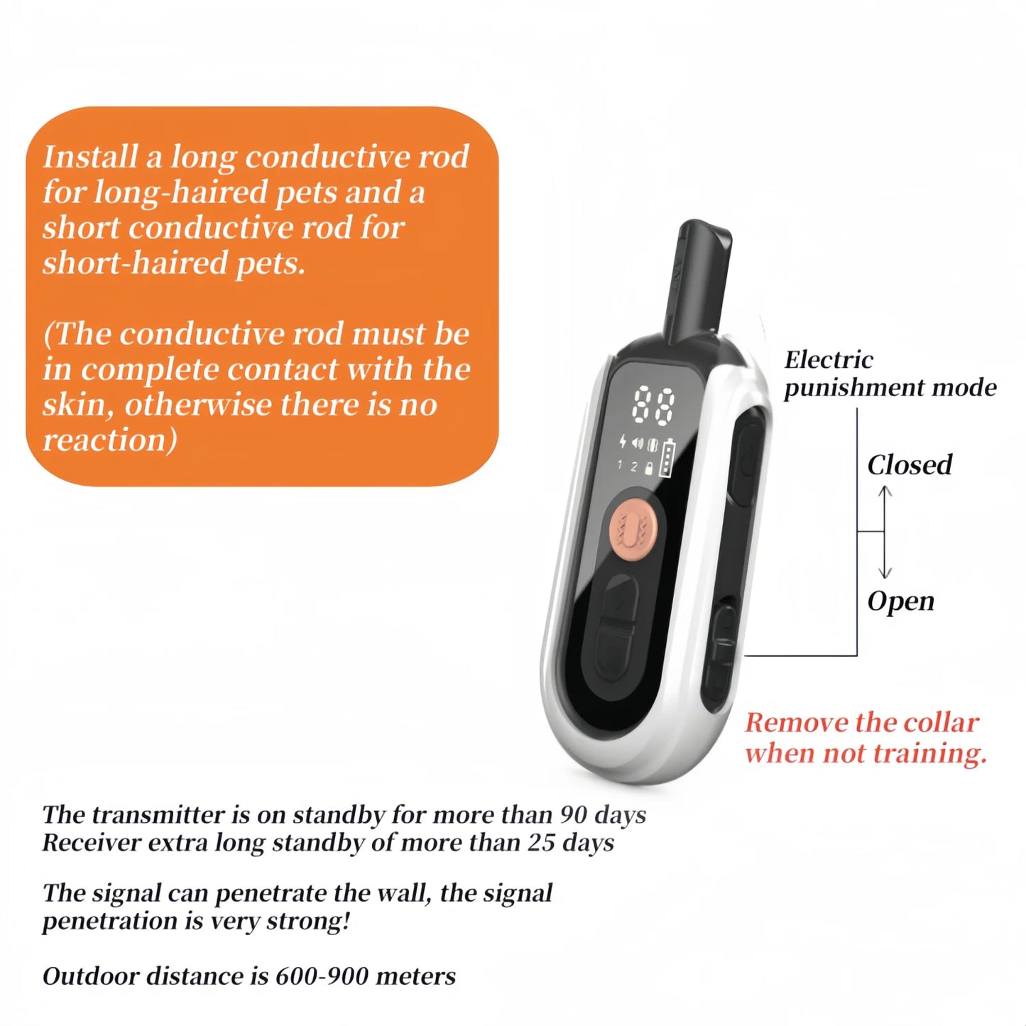 Rechargeable Waterproof Anti Bark Dog Training Collar with Remote