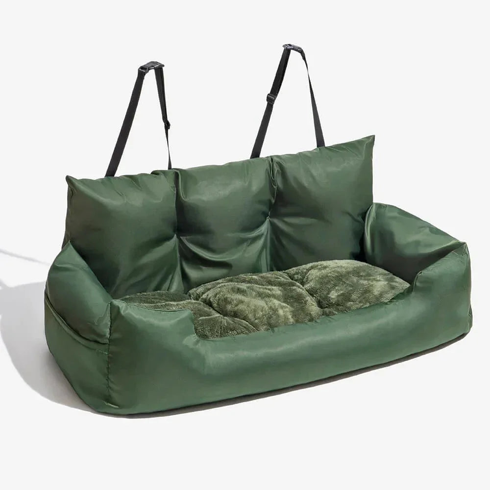 Washable Waterproof Car Dog Bed With Safety Straps And Hammock Support