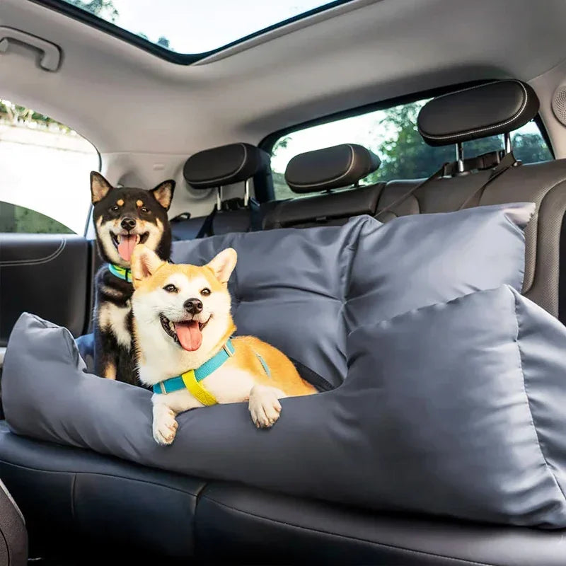 Washable Waterproof Car Dog Bed With Safety Straps And Hammock Support