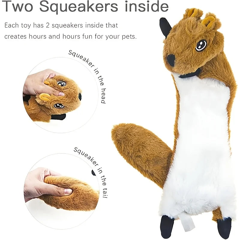 Extra-Long Squeaky Animal Dog Toy – 45cm Stuffing-Free Plush