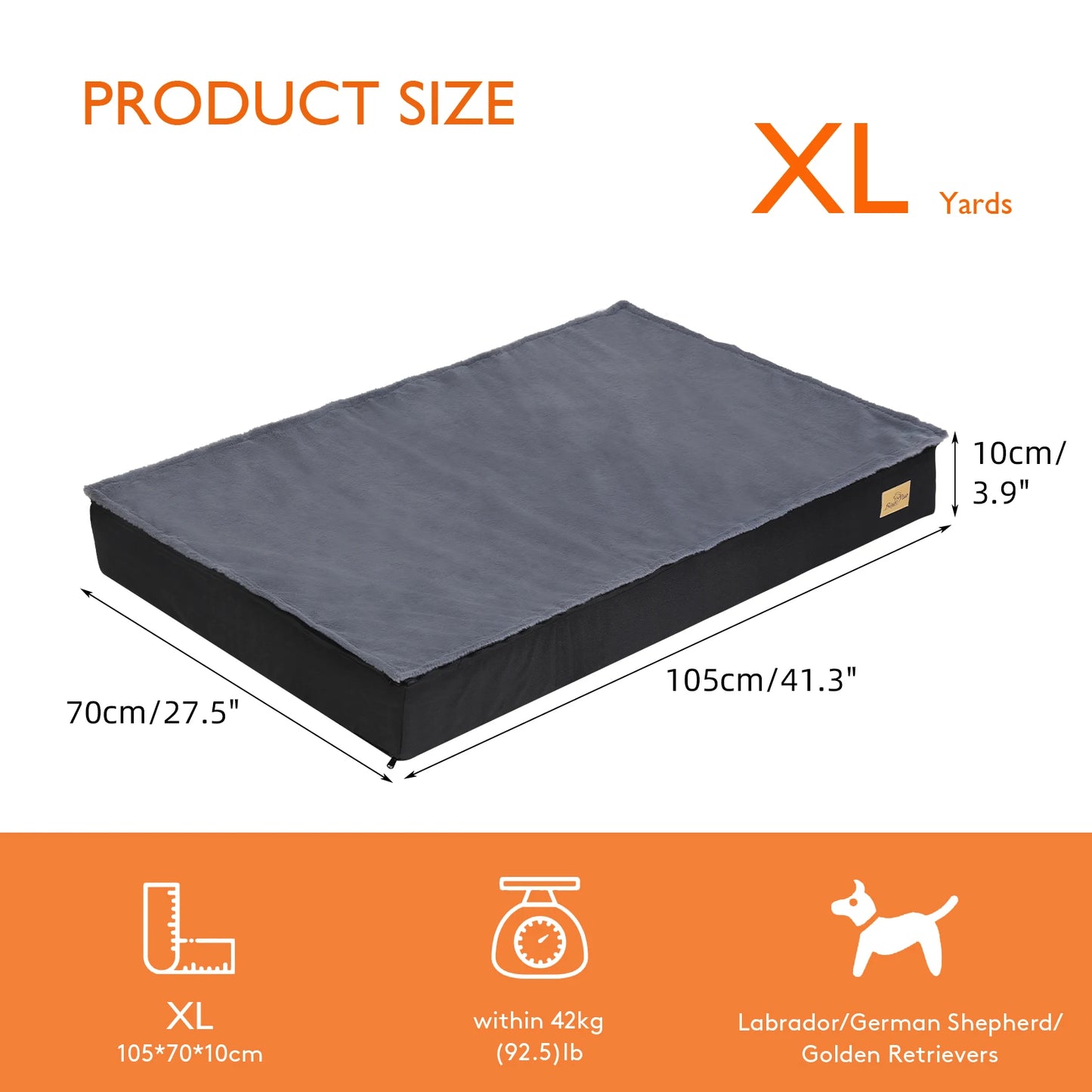 Washable Orthopedic Crate Dog Bed