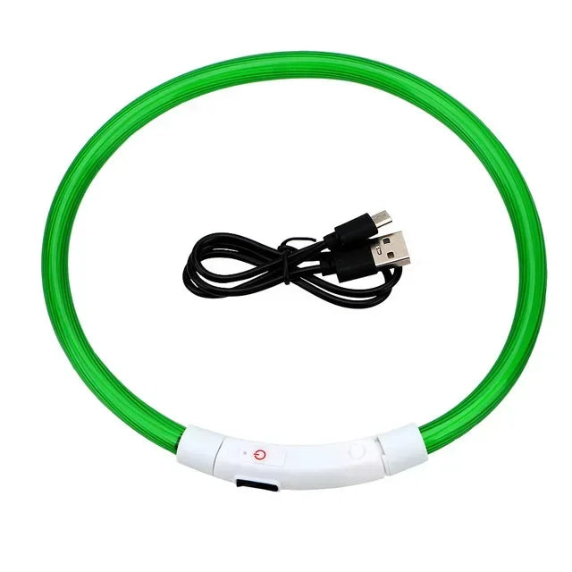 USB Rechargeable LED Dog Collar – Adjustable Glow & Cut-to-Fit
