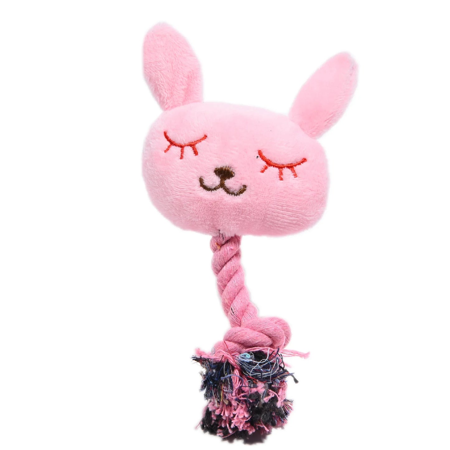 Plush Squeaky Rope Dog Toy – 17cm Puppy Chew Toy