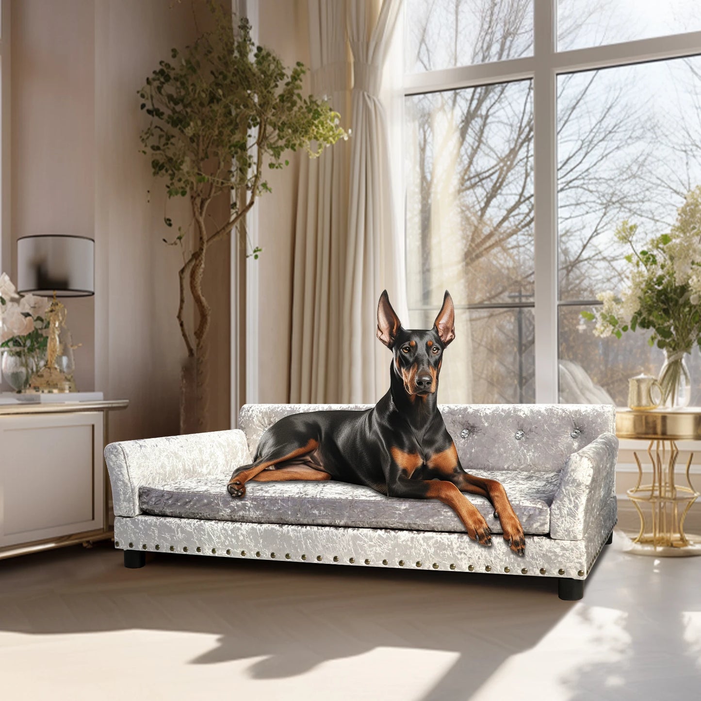 Extra Large Luxury Orthopedic Dog Sofa Bed With Washable Cushion