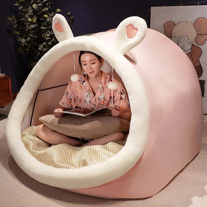 Human Dog Bed Plush Canopy for Large Dogs Owners