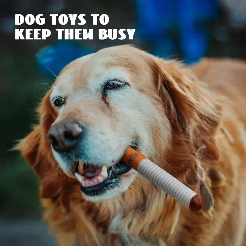 Funny Plush Cigarette Dog Toy Set