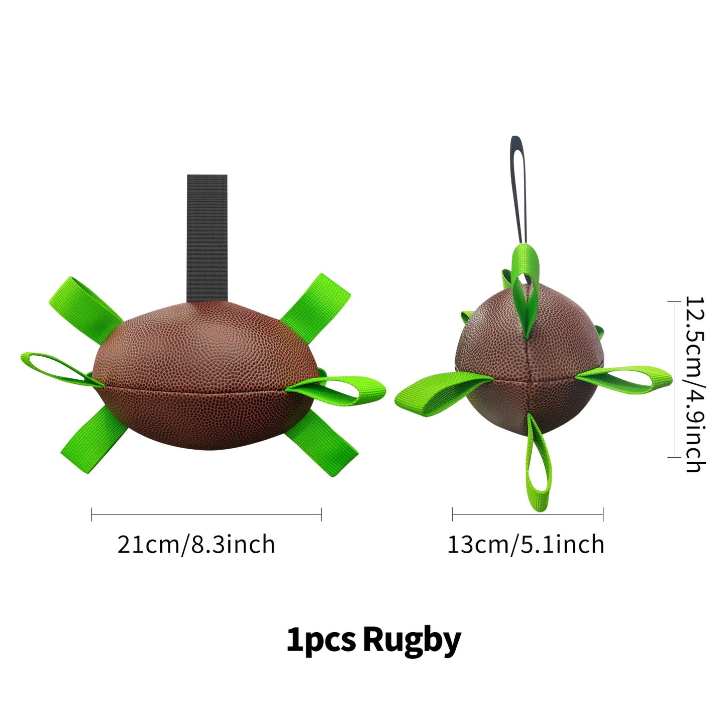 Interactive Dog Soccer Ball with Straps for Tug and Fetch
