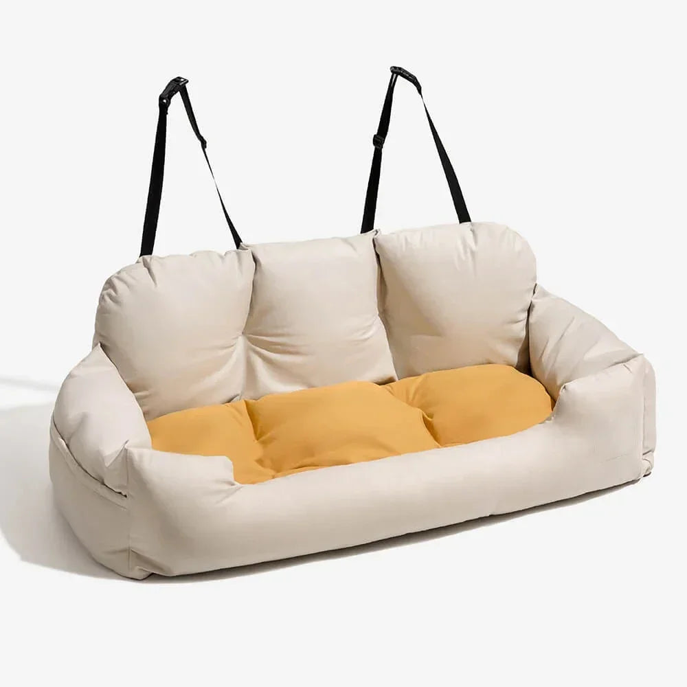 Washable Waterproof Car Dog Bed With Safety Straps And Hammock Support