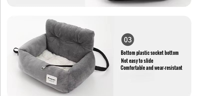 Travel Dog Car Seat Bed Washable with Safety Strap