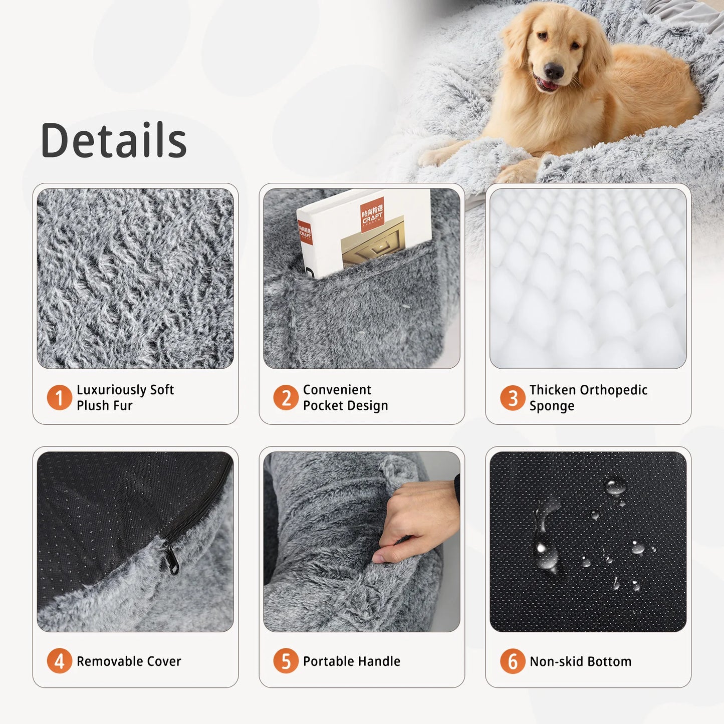 Orthopedic Washable Human Dog Bed For Adults And Large Dogs