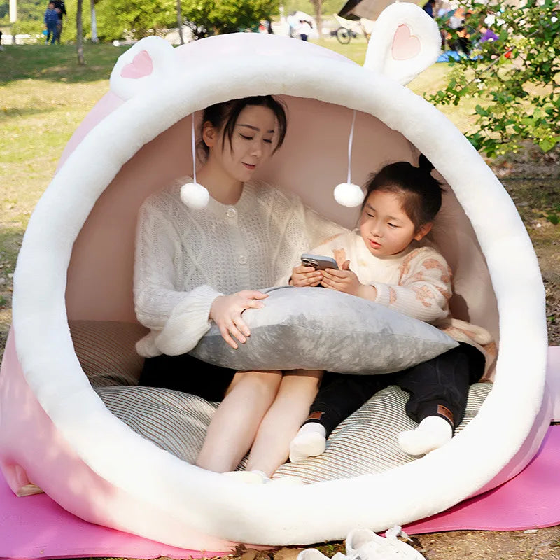 Human Dog Bed Plush Canopy for Large Dogs Owners